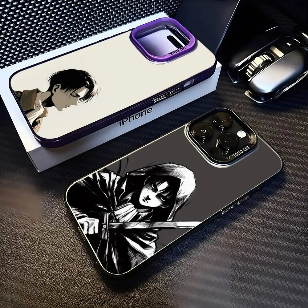 

a-Anime Attack On Titan Phone Case For iPhone 16,15,14,13,12,11,Mini,Pro,MAX Purple Matte Shockproof Cover