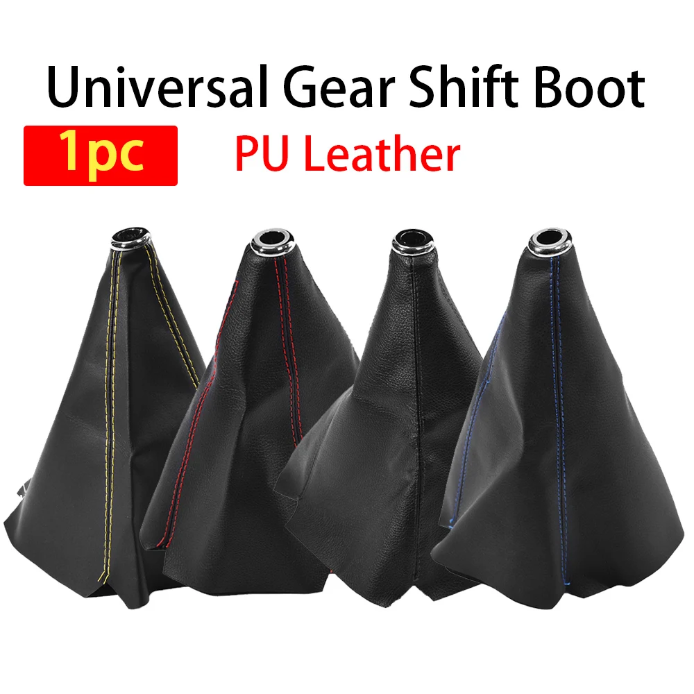 

1Pc Car Gear Shift Shifter Pvc Leather Lever Boot Dust Cover Collars Gaiter Black for Toyota/honda/bmw/vw/benz/opel Universal