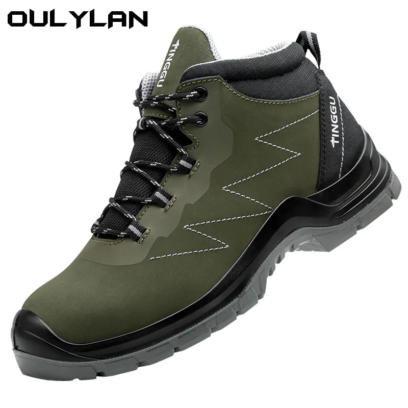 New Men Pu Leather Waterproof Security Shoes For Men Safety Shoes Steel Toe Work Boots Work Shoes Anti-Smash Resistant Boots