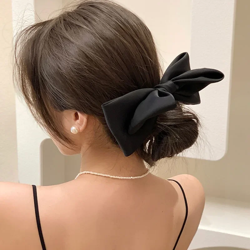 Korean 3D Bow Spring Hair Pin Cute Princess Hair Clips Ribbon Barrettes Headwear for Girls Women Hair Accessories