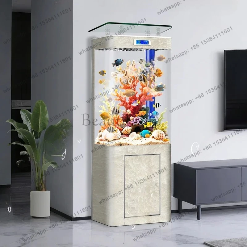 

Аквариум с нижним фильтром и шкафом «все в одном», большая бытовая интеллектуальная экологическая вертикальная гостиная