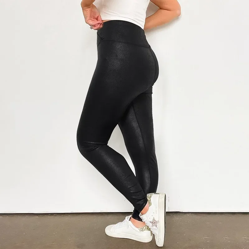 2024 New Women\'s Sexy Black Skinny Leggings High Waist Solid Colors Pants Sport Leggings Fashion Spring Autumn Trousers NASY0020