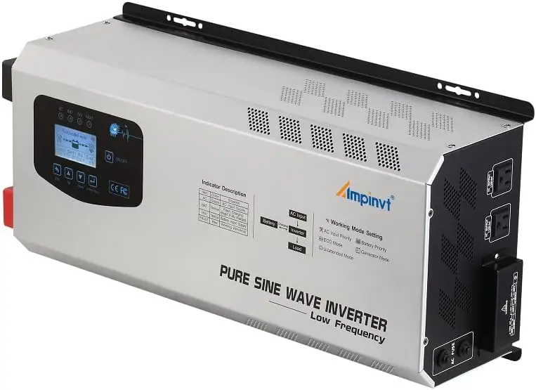 Pure Sine Wave Power Inverter 24V DC to AC 120V 240V Split Phase with Battery AC Charger