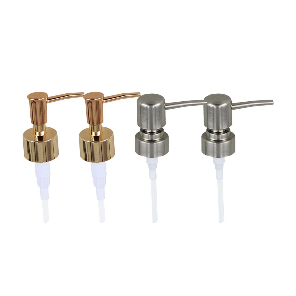 4pcs Plastic Pump Heads Liquid Soap Emulsion Dispenser Replacement Press Pump (Gold and Silver for Each 2pcs)