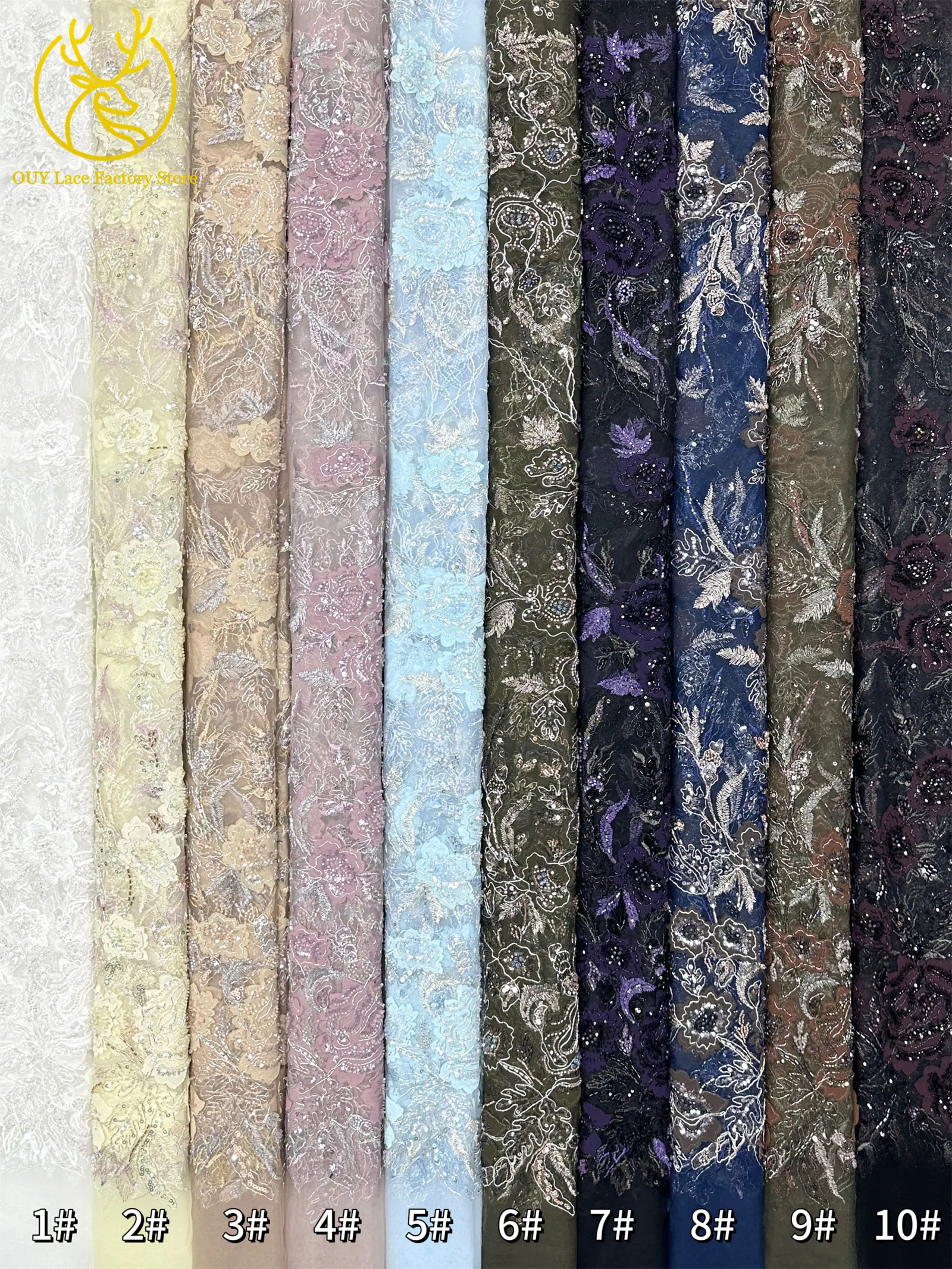 Modische Elegante Französische Brautkleid-Spitze mit Stickerei und Perlen 2026 Hochwertige Nigerianische Afrikanische Pailletten-Spitze für Hochzeitskleider – Detail 3