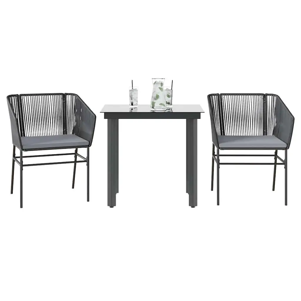 

Stylish Black and Dark Grey Garden Dining Set for Outdoor Patio or Balcony Furniture