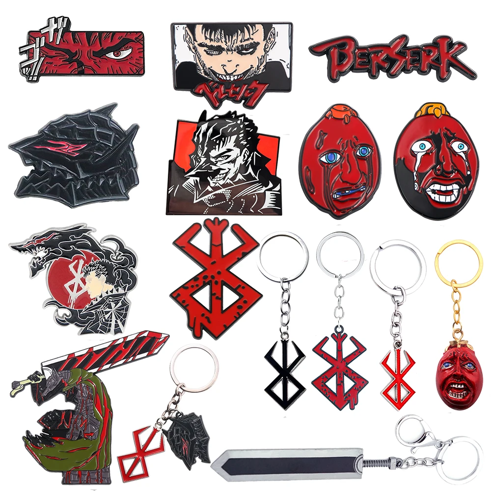 Berserk Anime Enamel Brooch Pins Set Cool Dragonslayer Badges Bag Backpack Lael Pin Wholesale Jewelry for Boys Men Fans Gifts