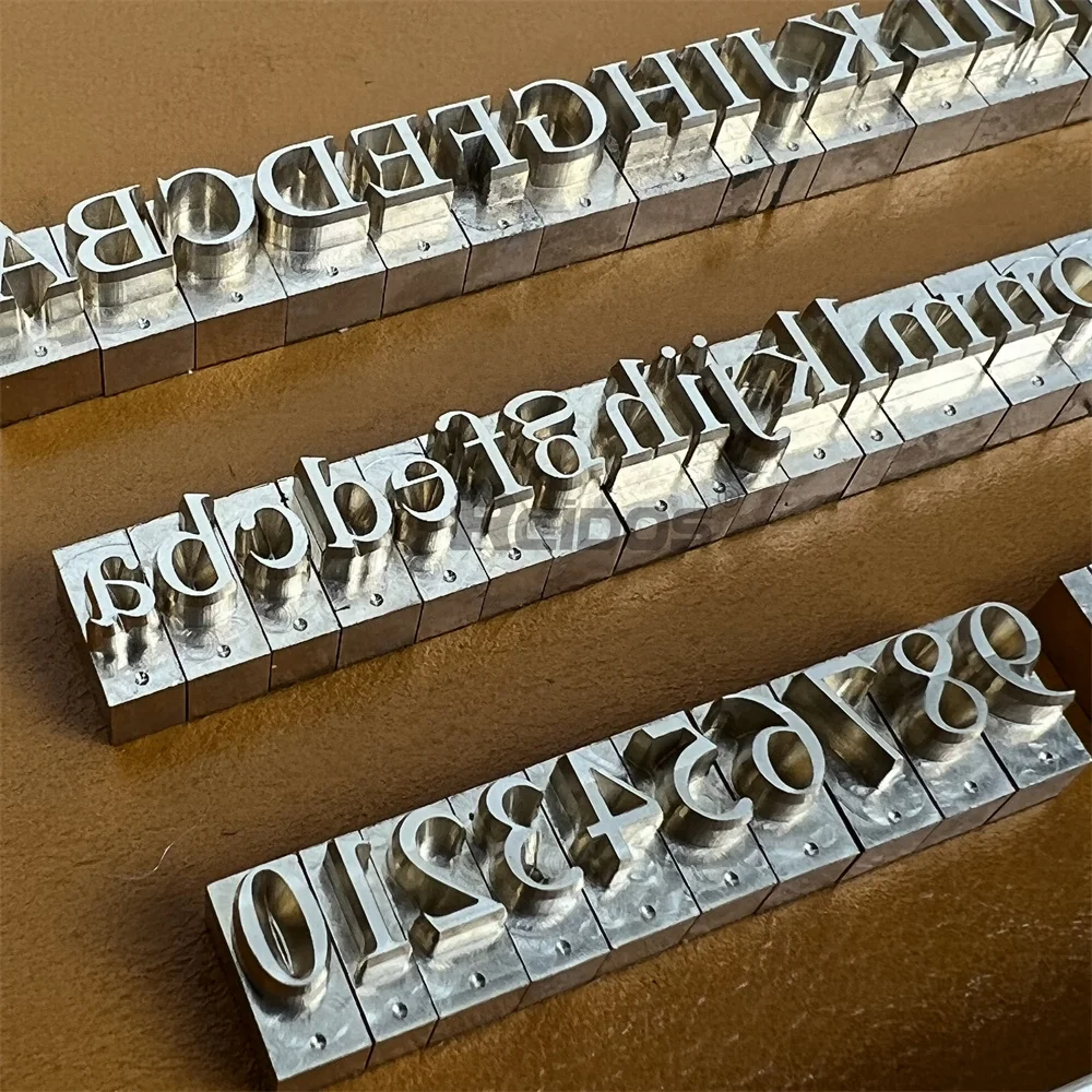 RCIDOS High Quality Time New Roman  Brass Letters,CNC Engraving Brass Hot Foil Stamping Letter,A height 6mm