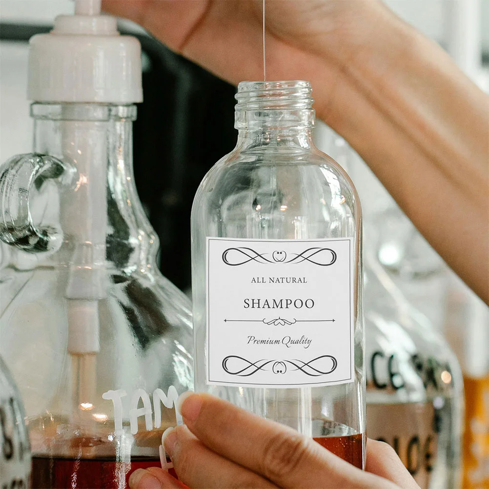 Autocollants auto-adhésifs imperméables en Pvc, étiquettes de salle de bains pour distributeurs de savon, bouteilles de savon pour les mains, étiquette de Style minimaliste, 12 pièces