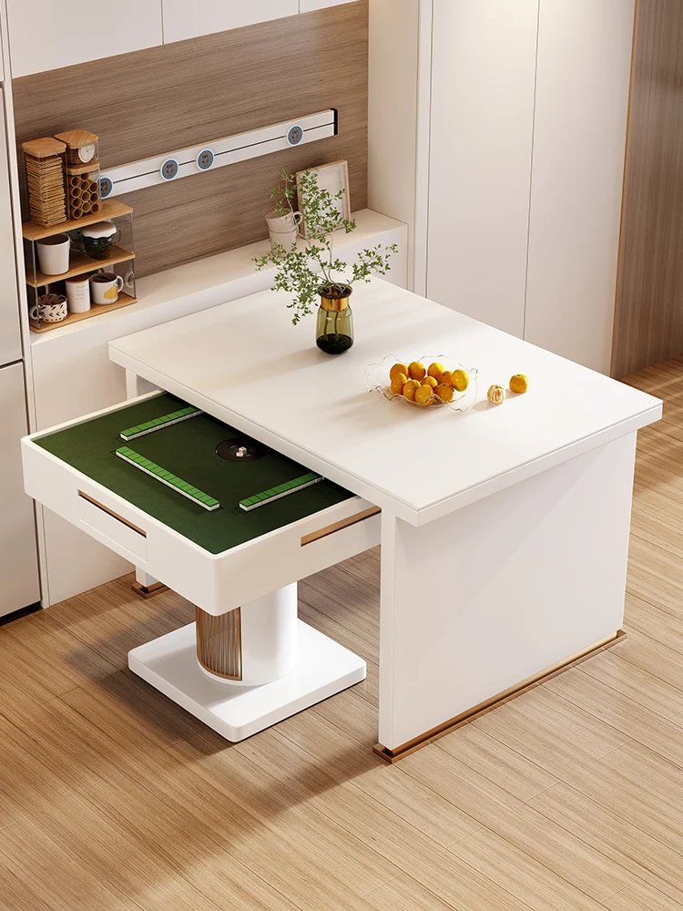 Mahjong machine, rock board dining table, dual-purpose small unit, cream wind, fully automatic card shuffling machine