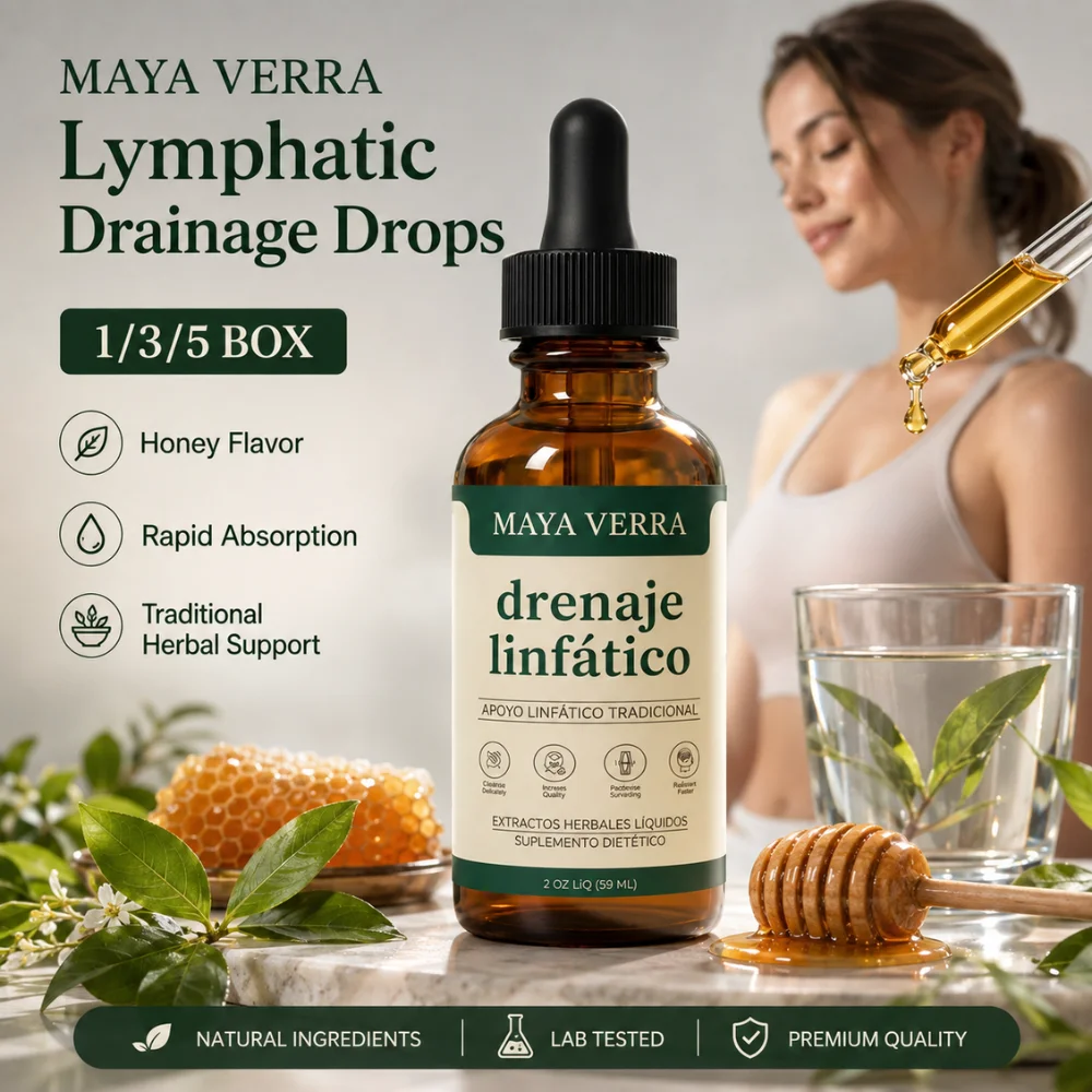 Natural Herbal Lymphatic Drops 59ml Honey Flavor Fast Absorbing Liquid Support Fluid Balance Energy Clarity Daily Body Care