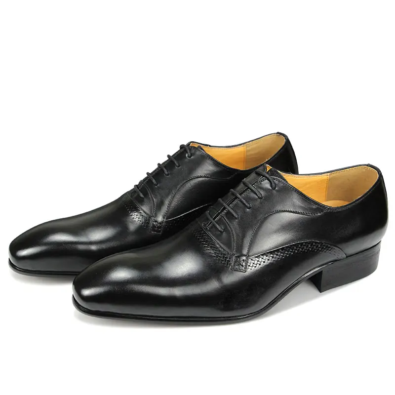 Black Green New Dress Men Shoes Exquisite Lace-up Designer Party Office Oxfords Pointed Toe Big Size 2023 Spring/Autumn