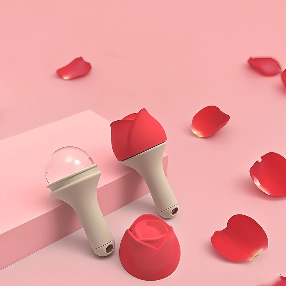 Rolo de gelo de silicone em forma de rosa, massageador facial, poros, inchaço dos olhos, rolo facial de gelo, beleza, bola de gelo, molde, massagem, ferramenta de cuidados com a pele