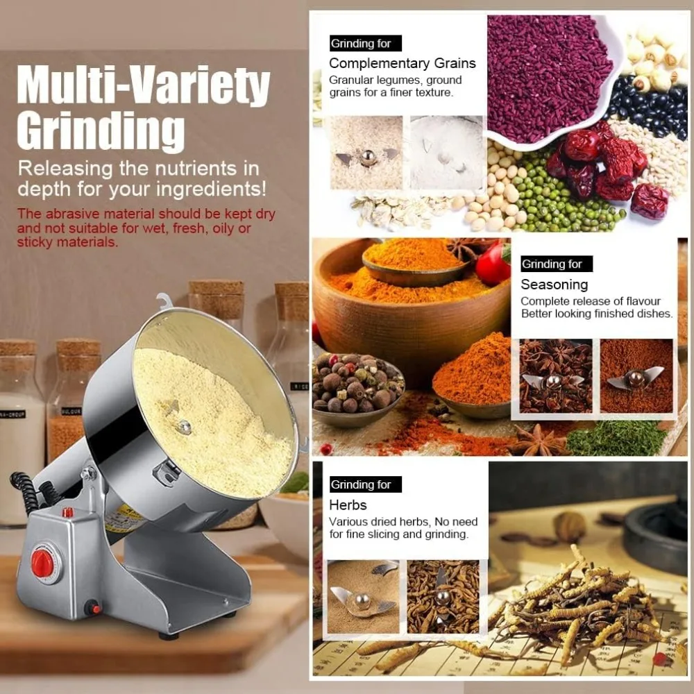 Electric Grain Grinder Mill 1000g High-speed Spice Herb   Grain Herb Spice Coffee Corn Bean CE approved (1000g Stand Type)