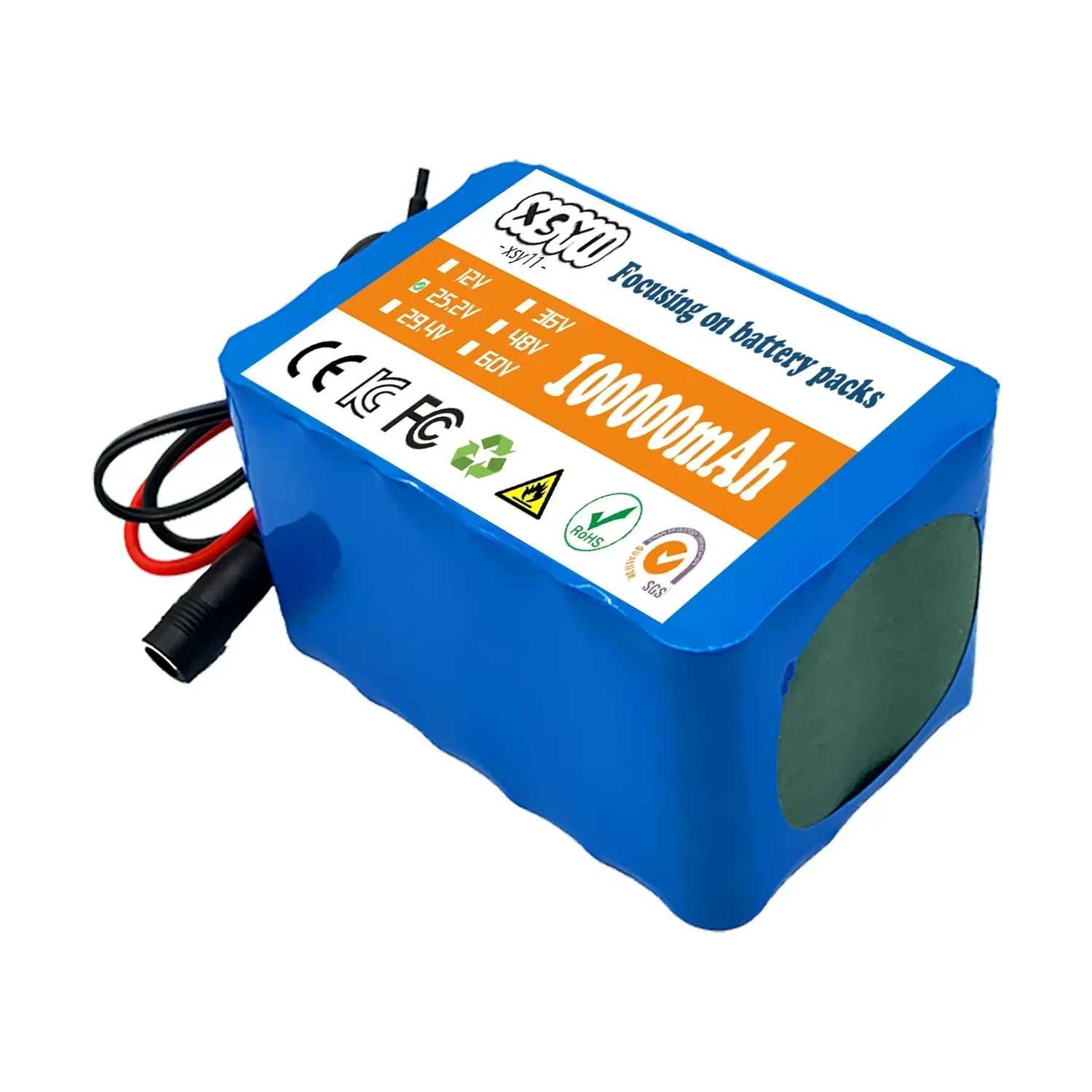 6S4P 24V 100Ah 25.2V 100000mAh 18650 Battery Lithium Battery Pack Moped High Power Battery 500W BMS