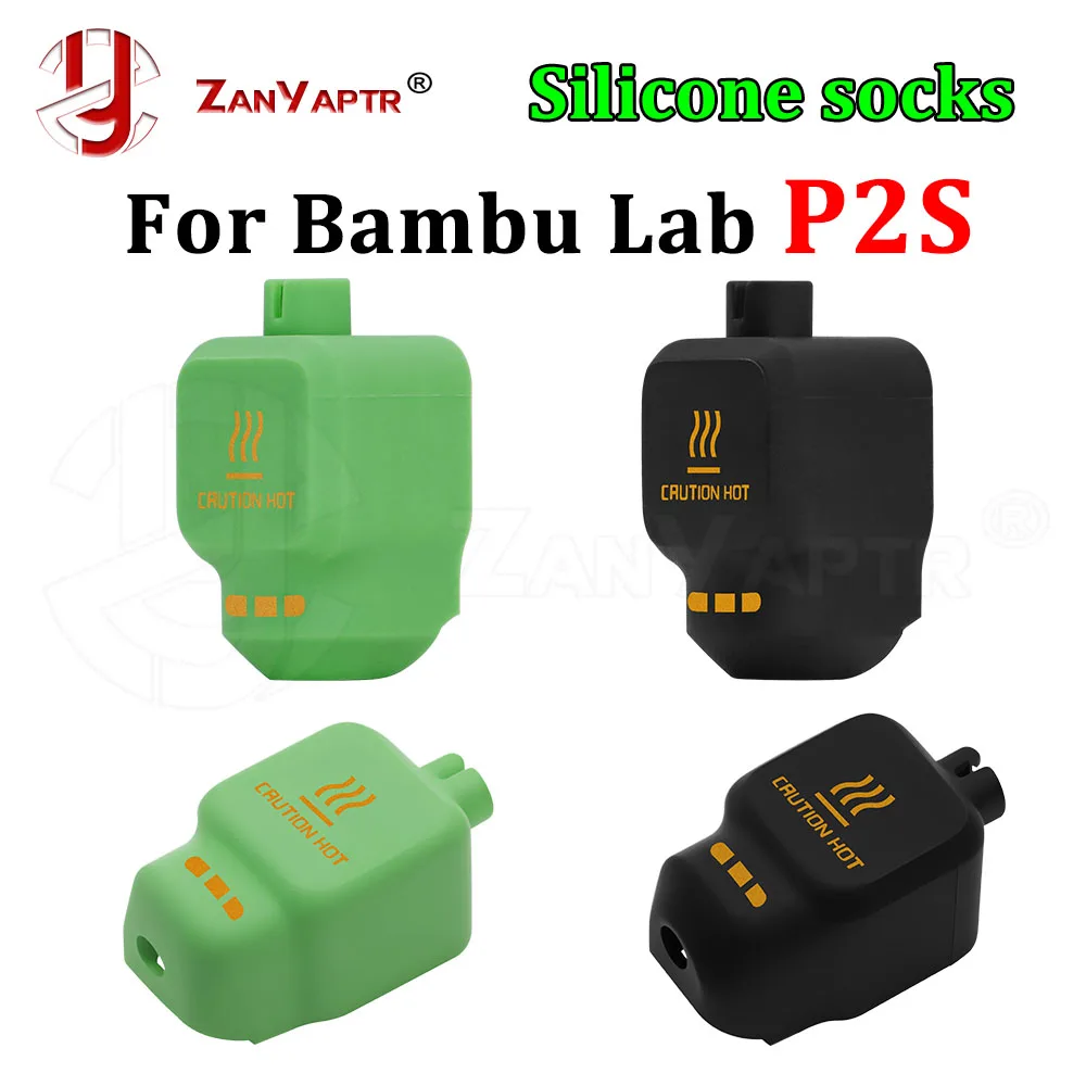 لقطع غيار جوارب السيليكون Bambu Lab P2S Hotend باللون الأسود والأخضر لملحقات Pinter ثلاثية الأبعاد #1