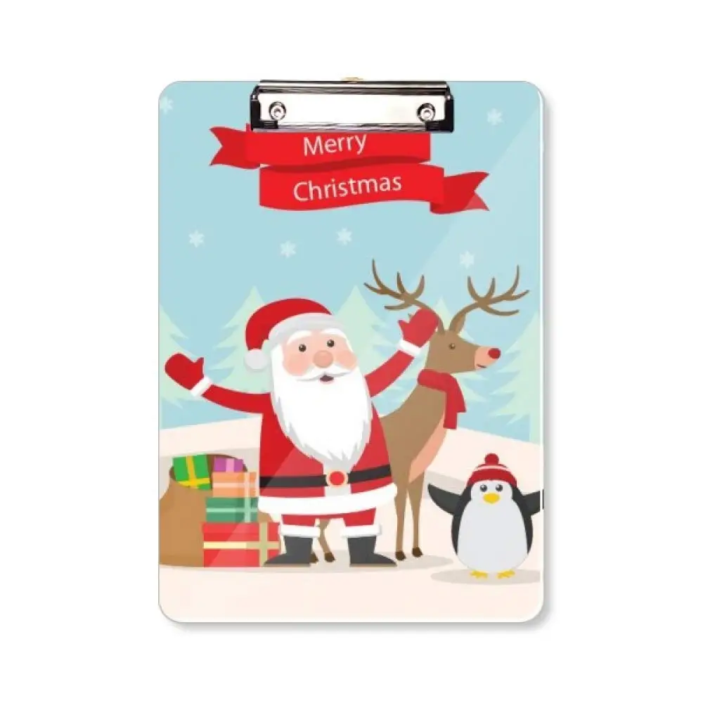 

Christmas Santa Claus Plastic Clipboards Acrylic Clipboard for Office Classroom Nurse Office Study Trip Adults Children's Gifts