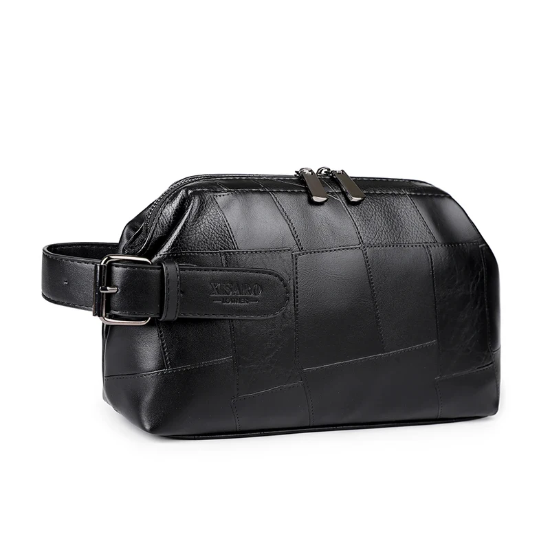 Wrist Clutch Bags New Leather Cosmetic Bag Waterproof Organizer Toiletry Handbag Wash Pouch Women Men PortableTravel MakeUp Bag