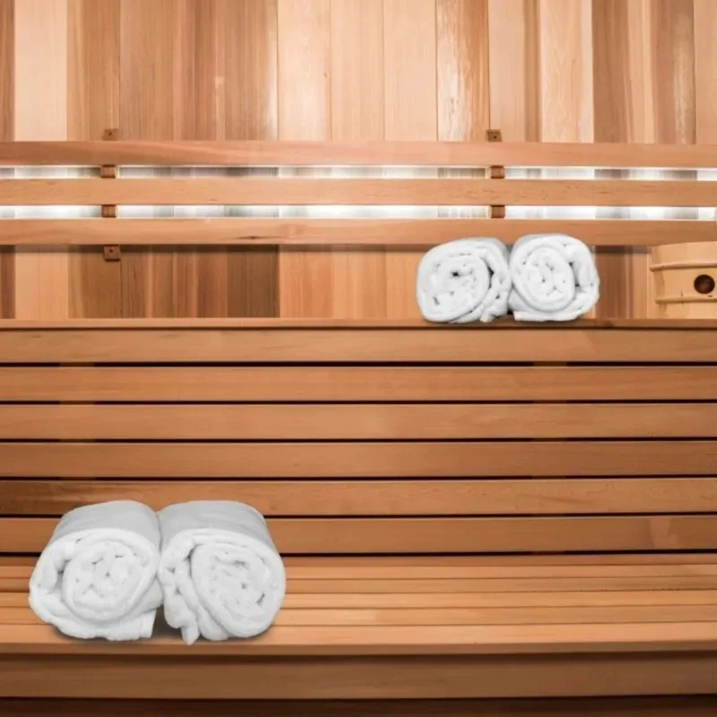 غرفة ساونا خارجية تقليدية تتسع لـ 6 أشخاص بقدرة 6 كيلو وات، منزل ساونا مربع من خشب الأرز الأحمر، جهاز بخار يعمل بالأشعة تحت الحمراء البعيدة يتضمن لوحة تحكم #2