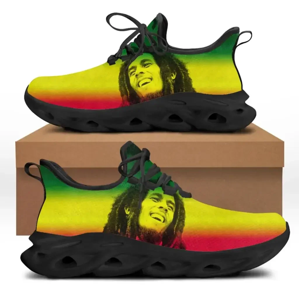 

Bob Marley Reggae Rasta Music Singer Flats Sneakers Mens Womens Sports Running Shoes High Quality DIY Sneaker Custom Made Shoe