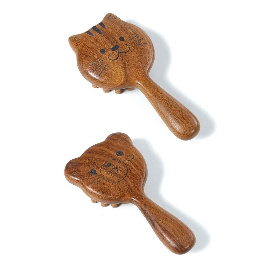 

New Sandalwood Sandalwood Hair Comb Anti Static Wooden Hair Comb Brown Cat Massage Comb