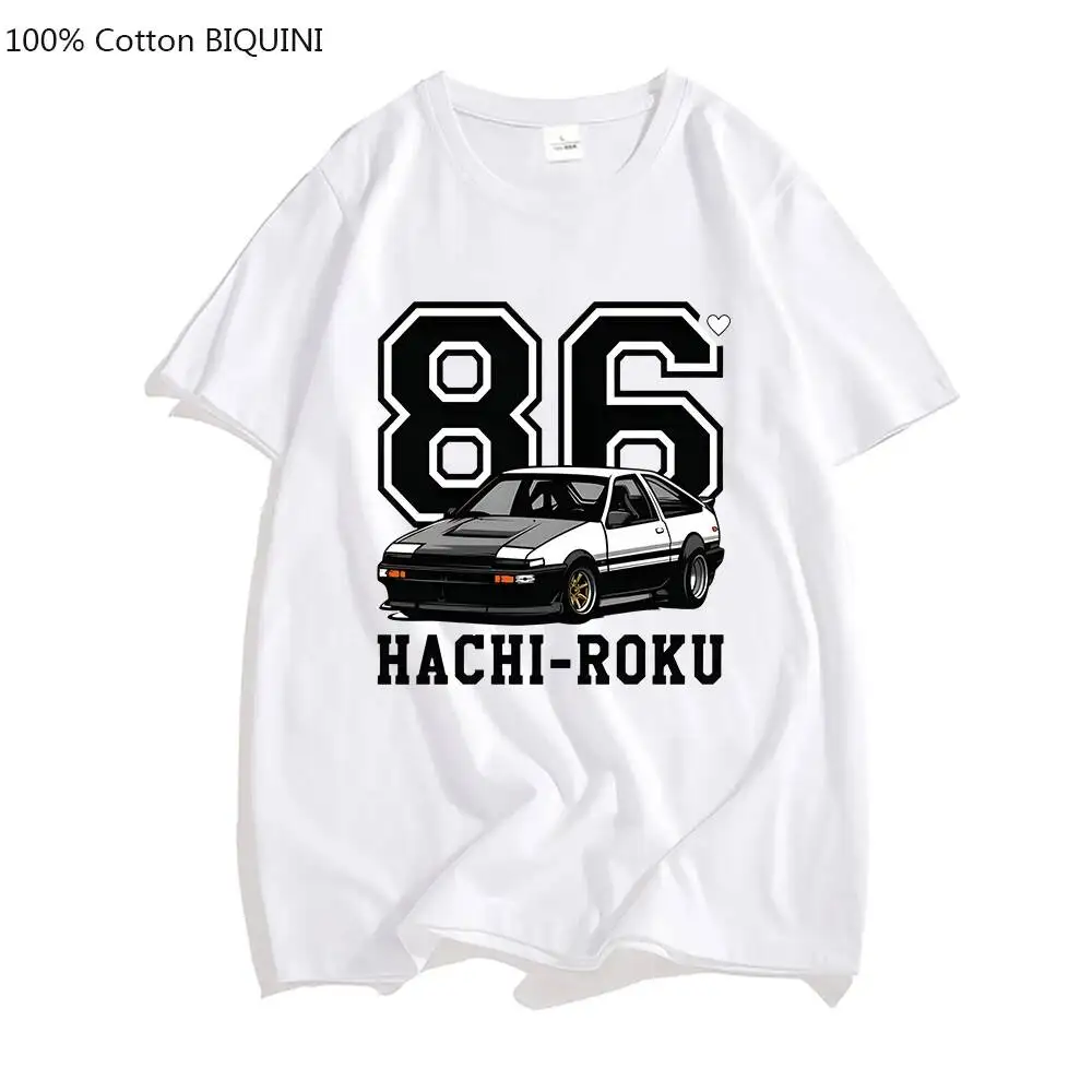 

AE86 Hachi Roku T-Shirt Japanese Anime Mens Short Sleeve Streetwear Oversized Crewneck Clothing Tops 100% Cotton Male
