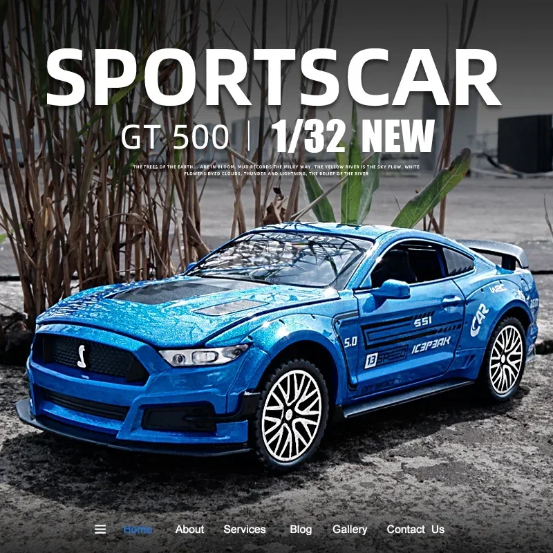 

1:32 Ford Mustang GT500 Суперкар из сплава, модель автомобиля, звук, откатный автомобиль, 4 открытые двери, детские подарки, игрушки, модные украшения, автомобиль из сплава