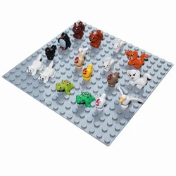 MOC Mini Animals Building Blocks Cock Cat Squirrel Turtle Bird Seagull Penguin Rabbit Figures City Farm Classic Bricks Toys