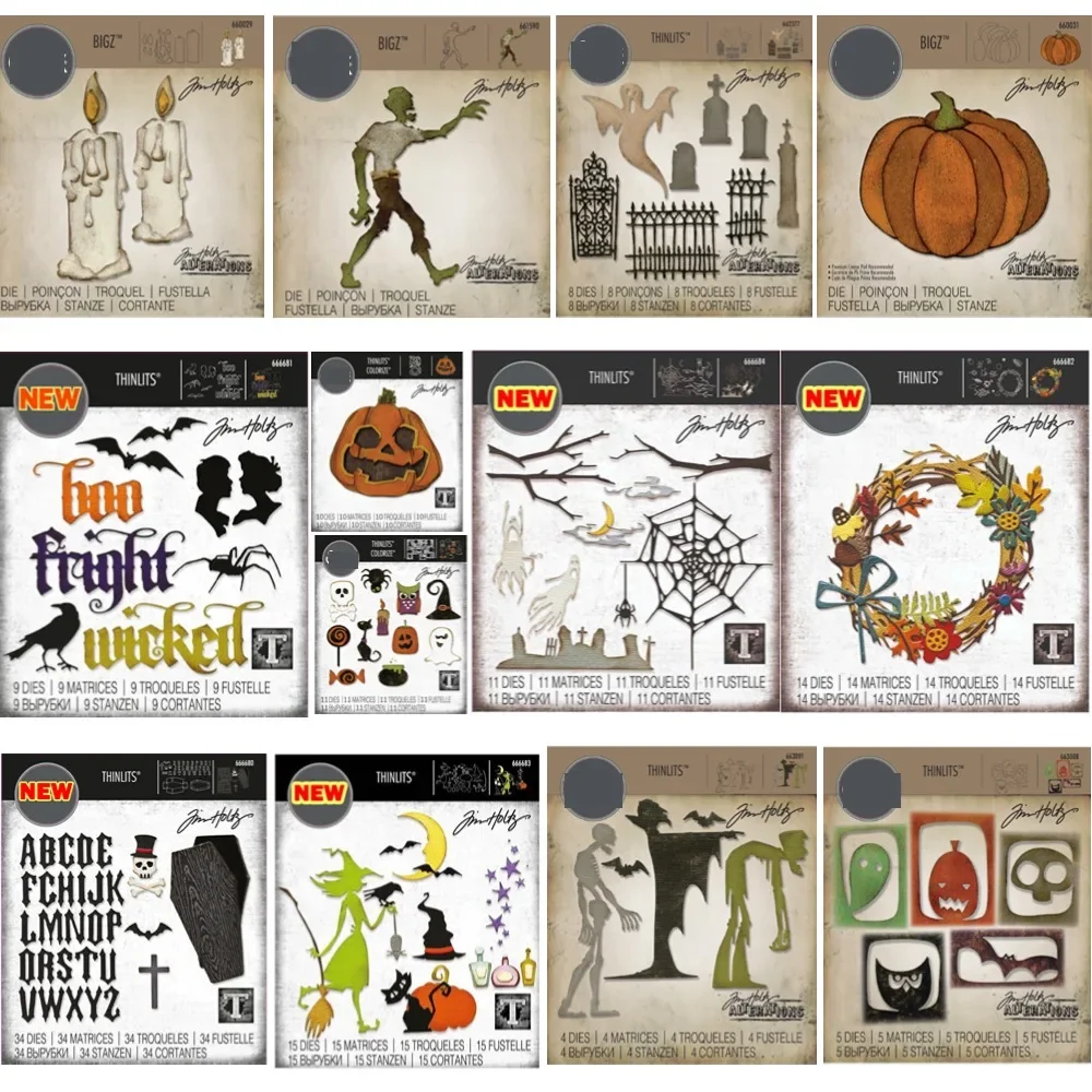 WIELKA WYPRZEDAŻ Halloween Metalowe matryce do wycinania dla majsterkowiczów Scrapbooking Rzemiosło Wykrojniki Szablony do albumów fotograficznych