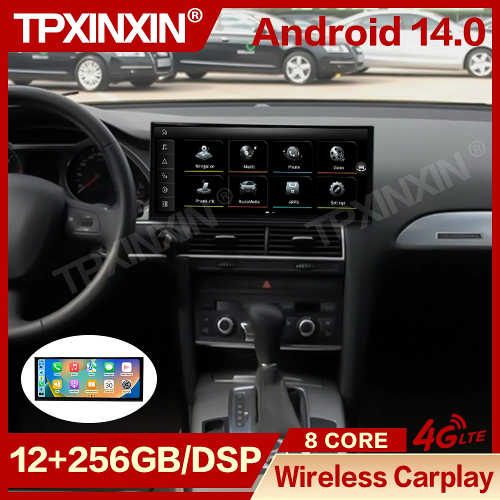 

15.8 Inch Accesorios Android 14 Multimedia For Audi A6 2005-2009 GPS Navigation Car Radio Stereo Receiver Carplay Head Unit