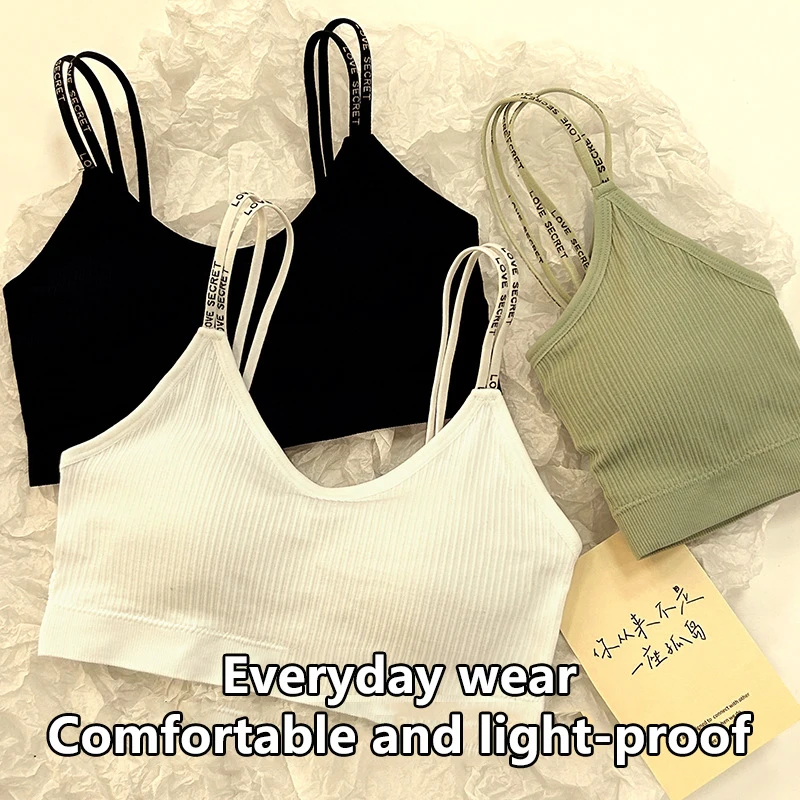 Sports Camisole Undershirt Bra Sports Underwear Women Shockproof Non-Steel Ring Bustier Type Wrap Bra