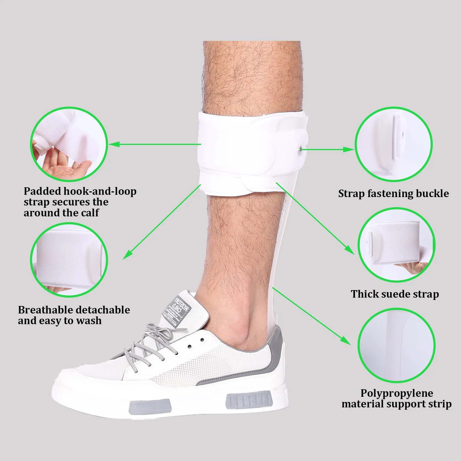 AFO Drop Foot Brace Orthosis for Exercise, Lightweight Foot Drop Braces for Injured Foot, Durable