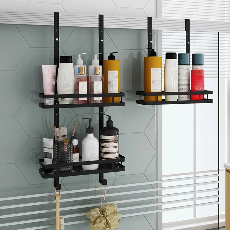 

Rog-eyStainless Steel Bathroom Rack, Hanging Bath Shower Rack, Shower Gel Rack, No Holes, Hanging Basket, Bathroom, Shelves