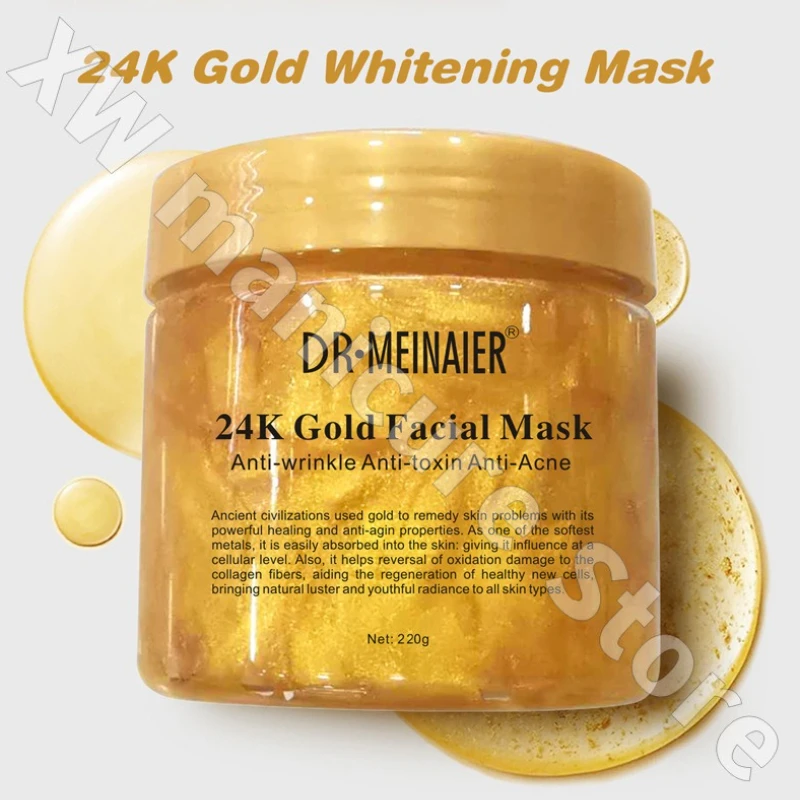 Gold Collagen Repair Sleeping Mask 220g Hydrating Moisturizing Pores Brightening Skin Tone Improves Dryness Applicable Mask