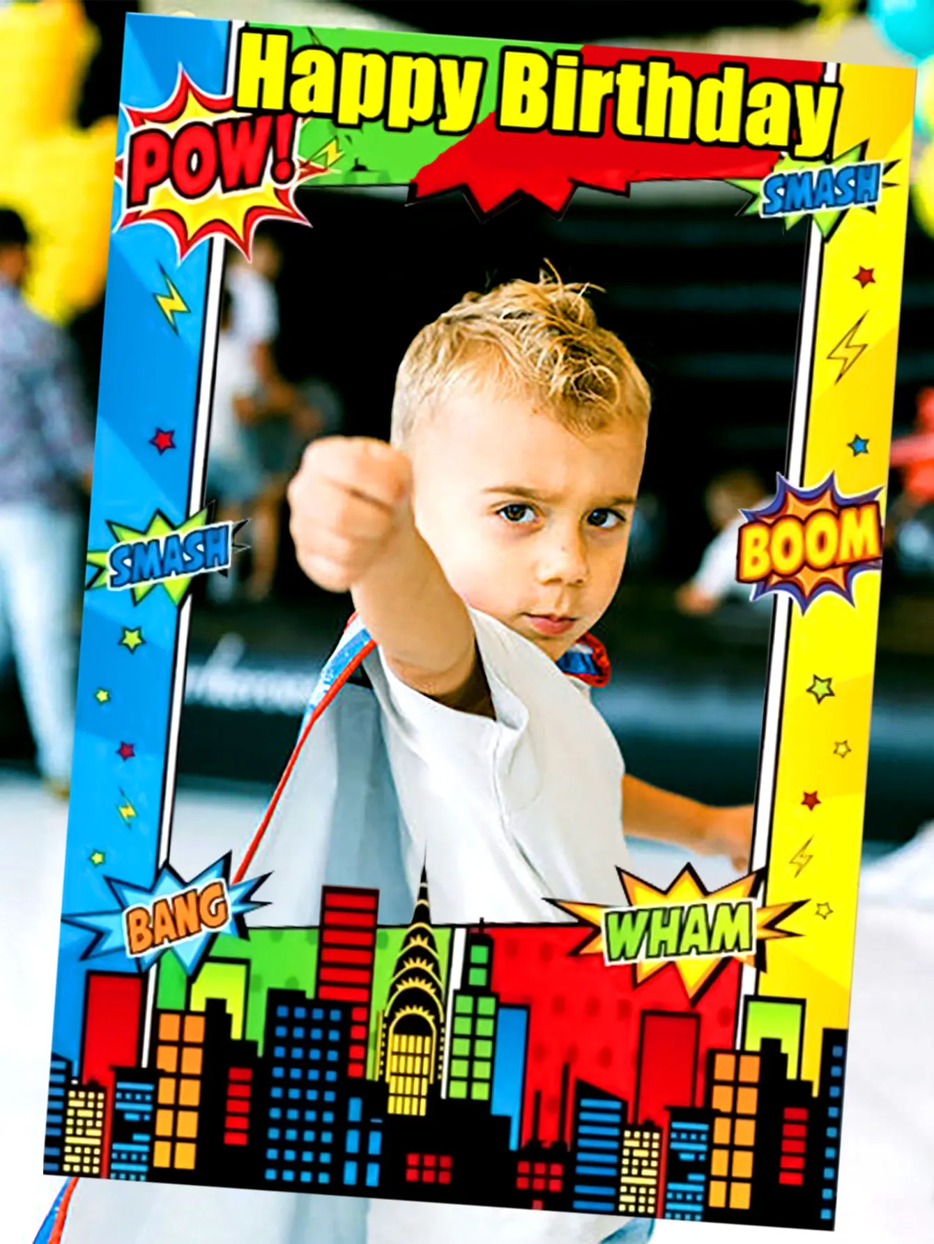 Super Hero Party Supplies Super Hero Geburtstagsdekoration Super Hero Geburtstagsfeier Photo Booth Requisiten Rahmen – Detail 6