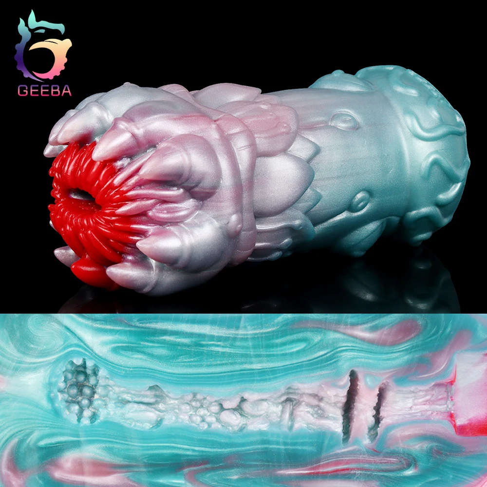 GEEBA Plant Mushroom- Fantasy Alien Men Masturbation Cup Soft Silicone Penis Trainer Pocket Pussy Realistic Vaginal Textured