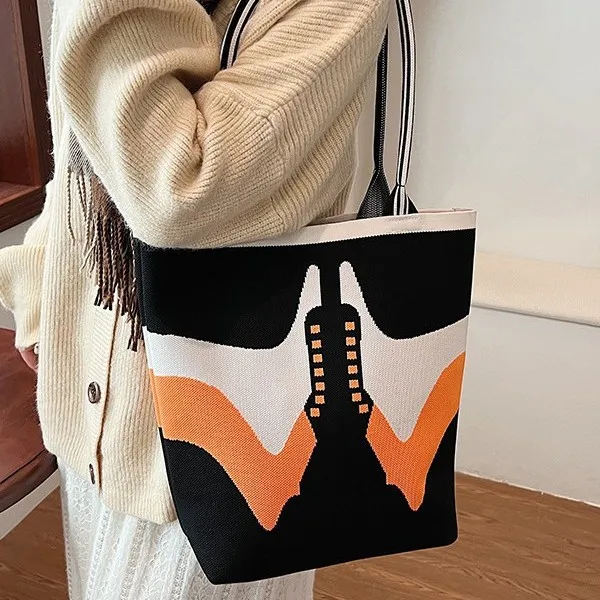 

Popular Knitted Tote Bag - Women's 2025 Large-Capacity Casual Versatile Shoulder Bag