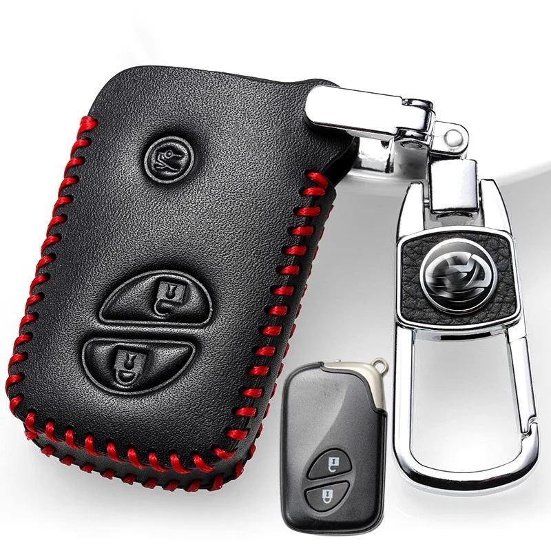 

Smart Keychian Remote Fob Leather Car Key Cover For Lexus ES 300h 250 350 IS GS CT200h RX CT200 ES240 GX400 LX570 RX270