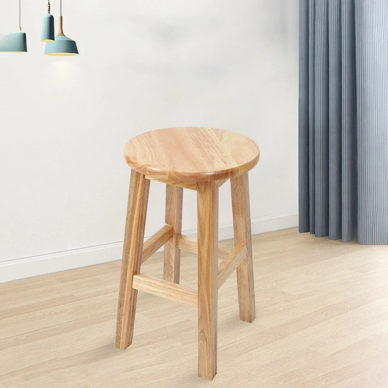 

Wooden Stool Camping High Chair Modern Bar Stools Aesthetic Nordic Transparent Wood Dining Chairs Taburete Plegables Furniture