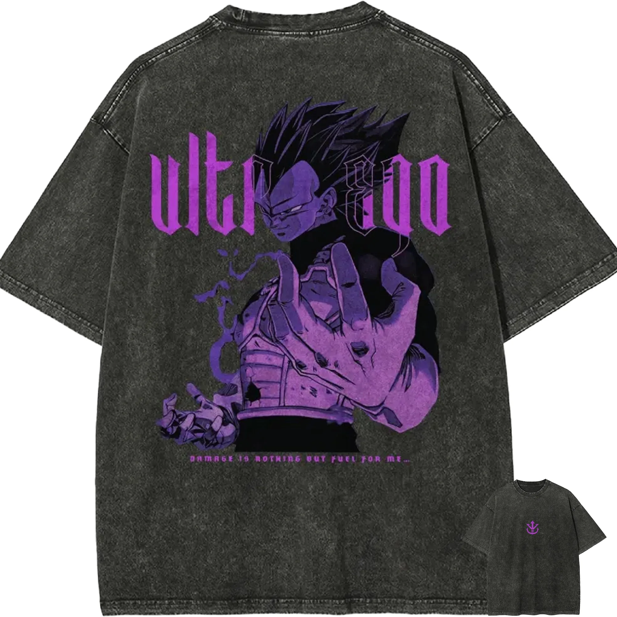 Ultra Ego Vegeta Shirt Dragon Ball Z Anime Herren Vintage Acid Wash Übergroßes Baumwoll-Streetwear Prinz der Saiyajins T-Shirt 2026