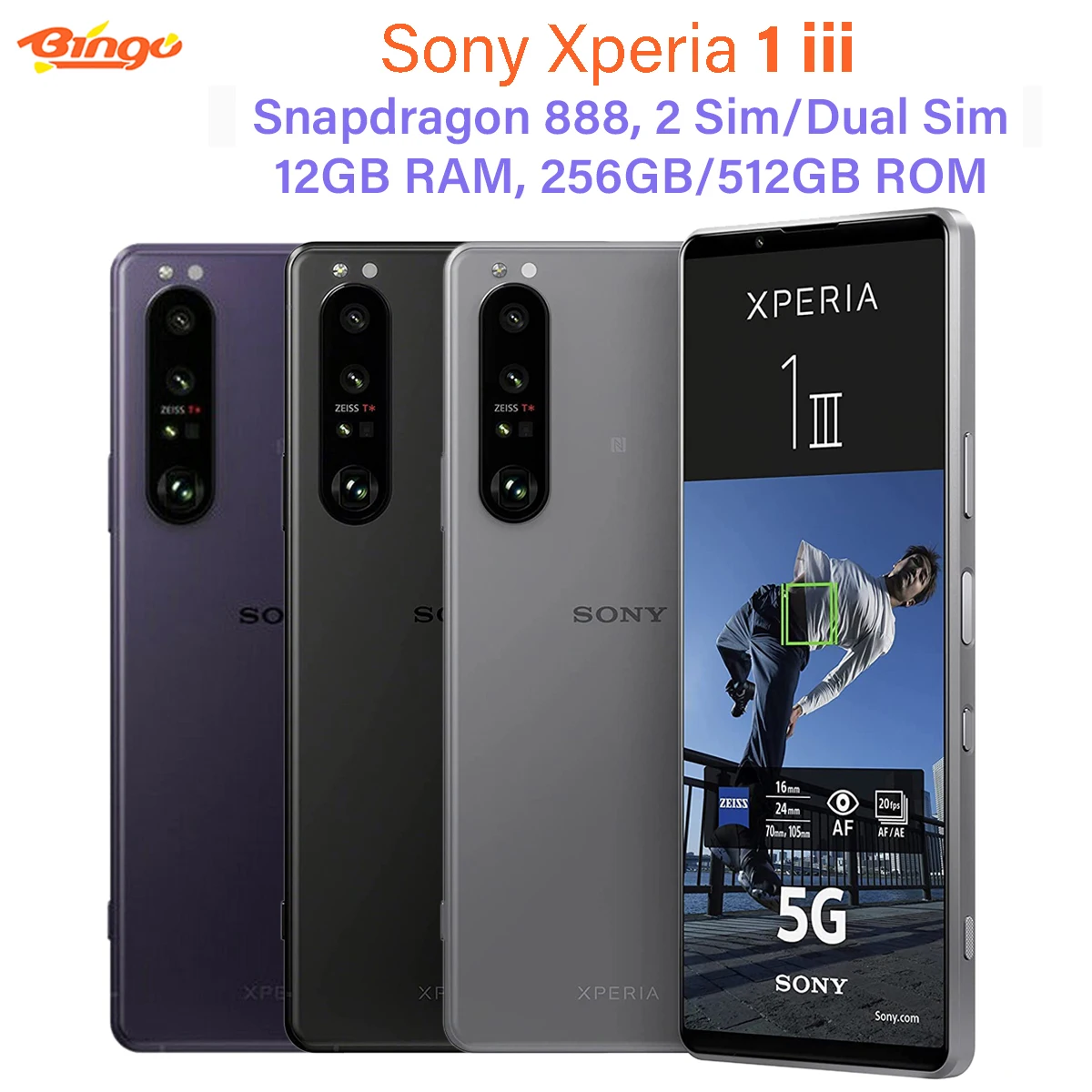 Sony Xperia 1 iii 5G Android phone 256G/512GB ROM XQ-BC52/BC72 6.5