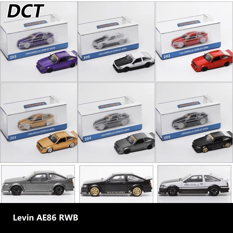 

DCT 1:64 Corolla Levin RWB AE86 Литая под давлением модель коллекционной машины