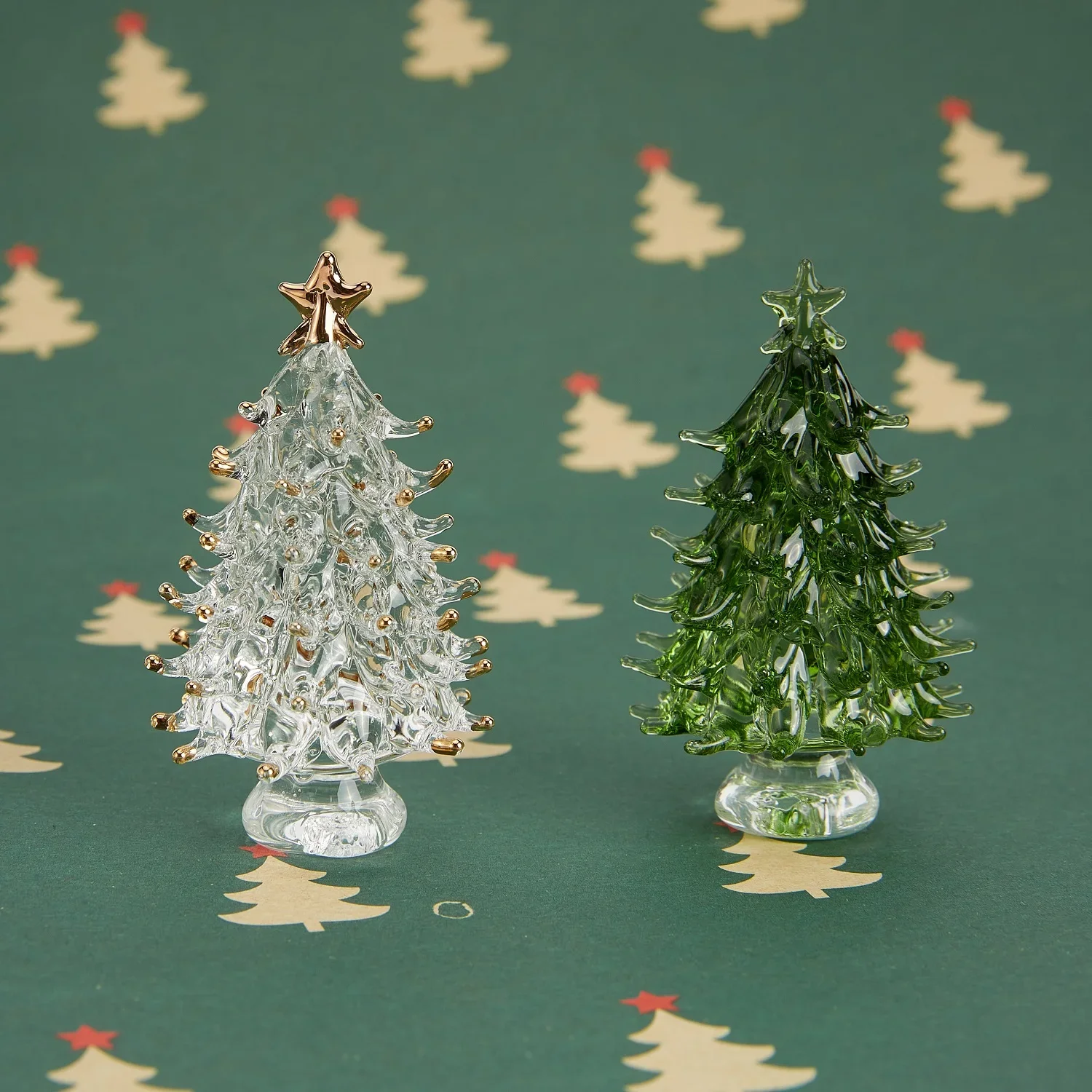 New Christmas Tree Ornaments Luxurious Exquisite Cute Mini Decorable Christmas Tree Colored Glaze Crafts New Years Gift