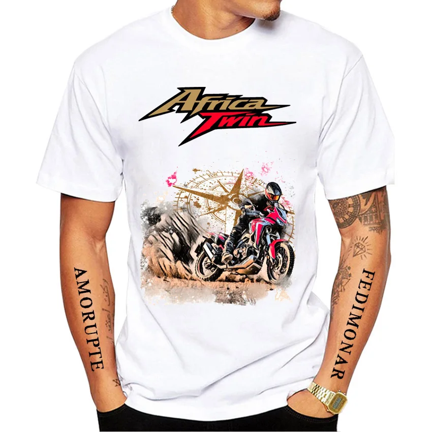 Africa Twin CRF 1100 New Adventure Riding T Shirt Men Short Sleeve Man Motorcycle Rider T-Shirt Hip Hop Boy Casual Tees Tops