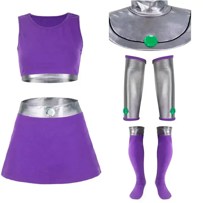 زي WENAM-Violet Starfire الجديد لعام 2025 للنساء، زي الهالوين، حفلة Masade Tim، Koriand'r، متوفر في المخزون