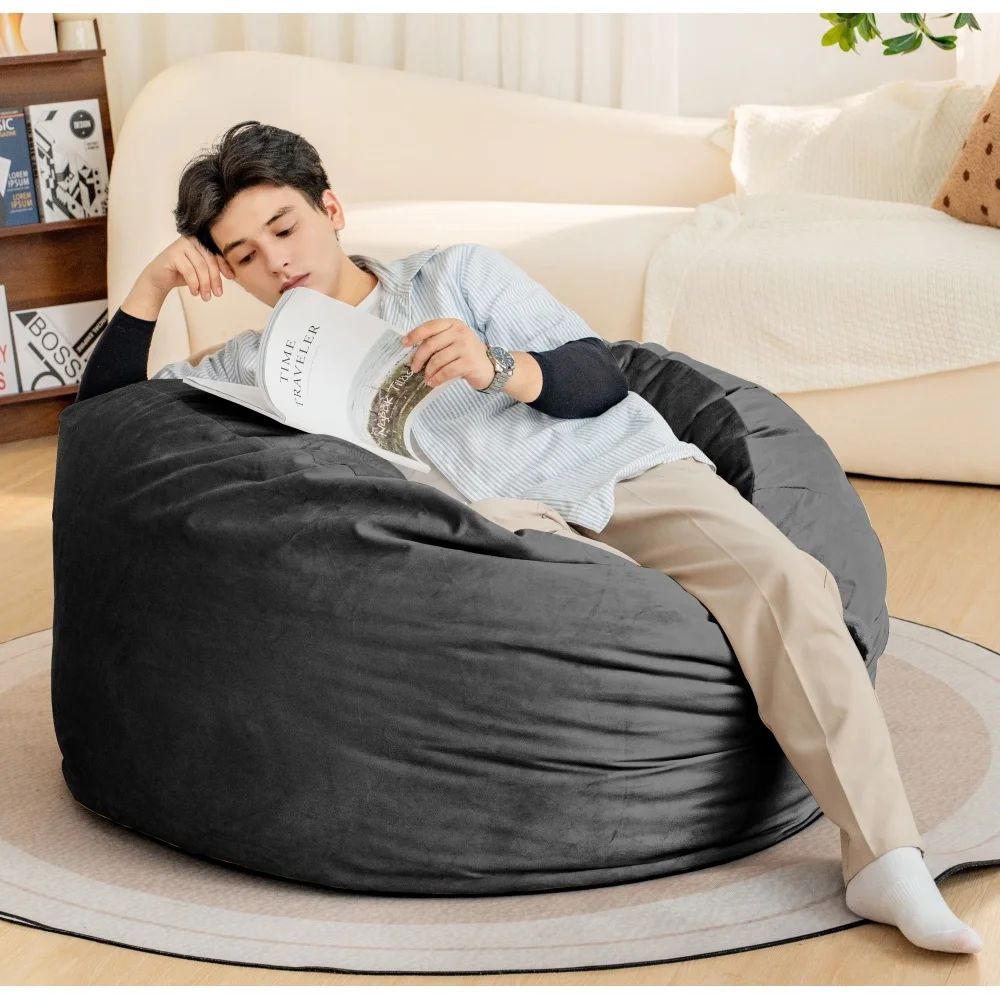 Bean Bag Chair Ultra Soft Fur with High-Rebound Memory Foam for Adults Plush Lazy Sofa with Fluffy Removable Sponge