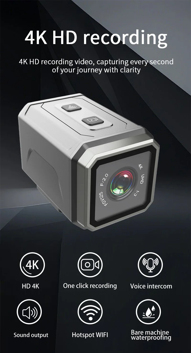 Mini S2 4K Pocket Sport Camera Cam Small Outdoor WIFI Camera Camcorder Helmet Cameras for Bike Cycling Motorcycle Waterproof DV