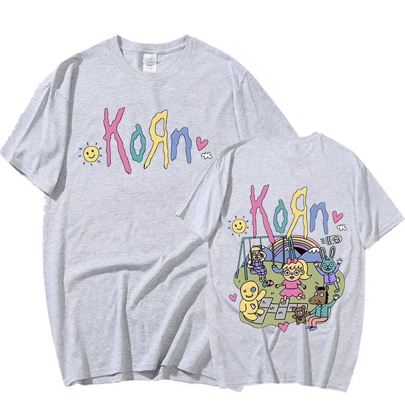 Korn Rock Band Music Album T Shirt Women Men Vintage Metal Gothic Plus Size T-shirt Streetwear Summer Short Sleeve Cotton Tshirt