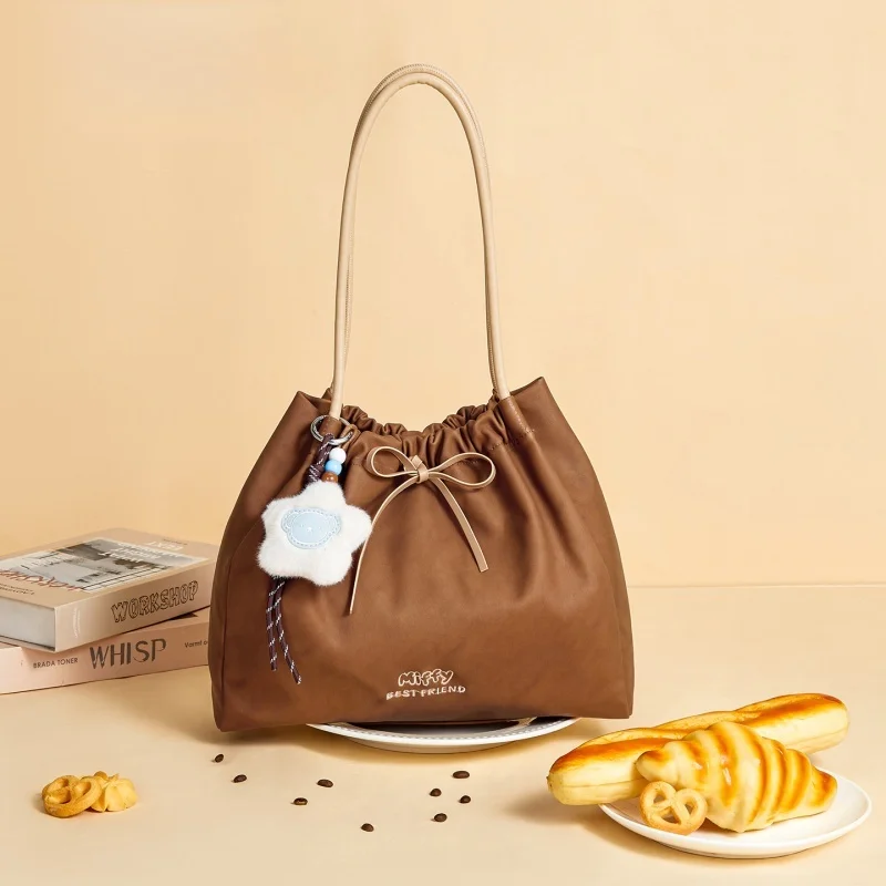 

Miffy New Tote Bag Large Capacity Maillard Casual Versatile Single Shoulder Bag Classic Charm Collectible Gift Series Ornaments