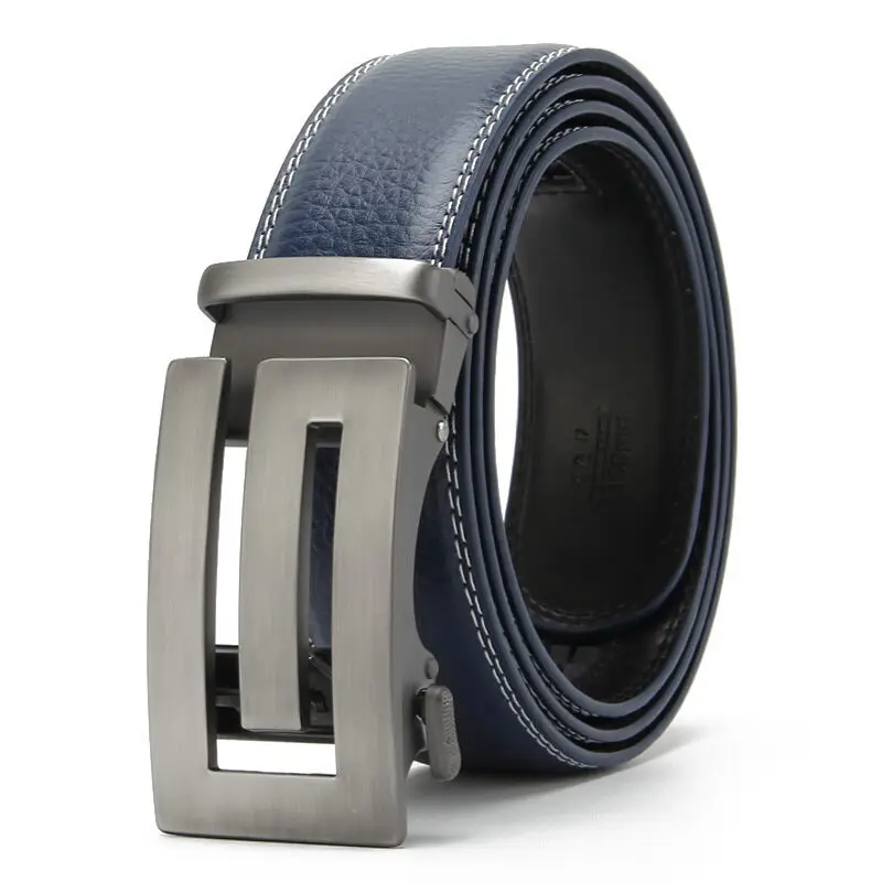 Belts Men Automatic Buckle Design Genuine Leather Belt For Men Luxury Leather Men's High Quality Male belt  110-130cm